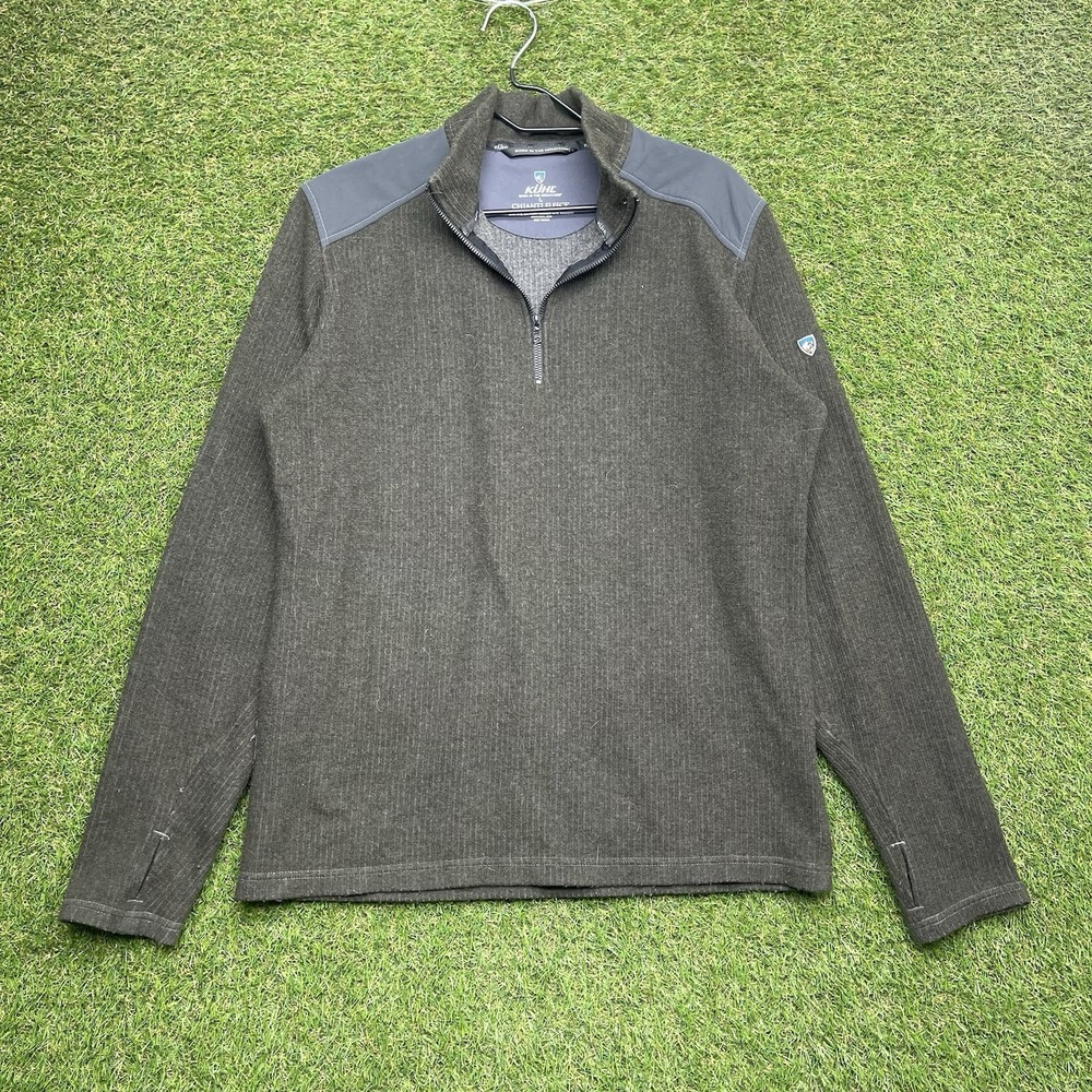 Kuhl Chianti Fleece Jacket Mens Large Green 1/4 Zip Outdoor Gorpcore Hiking